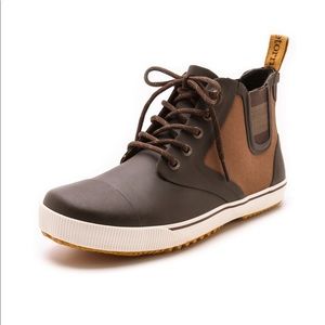 Tretorn Lace Up Gunnar Canvas Rubber Rain Boots